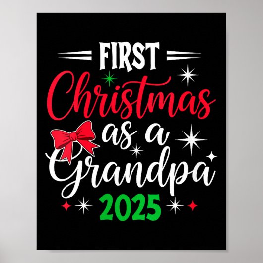 Womens Funny First Christmas As Grandpa 2025 Match Poster (Vorne)