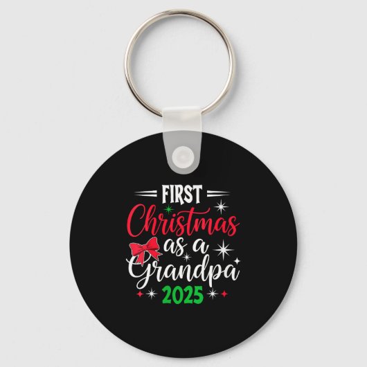 Womens Funny First Christmas As Grandpa 2025 Match Schlüsselanhänger (Vorderseite)