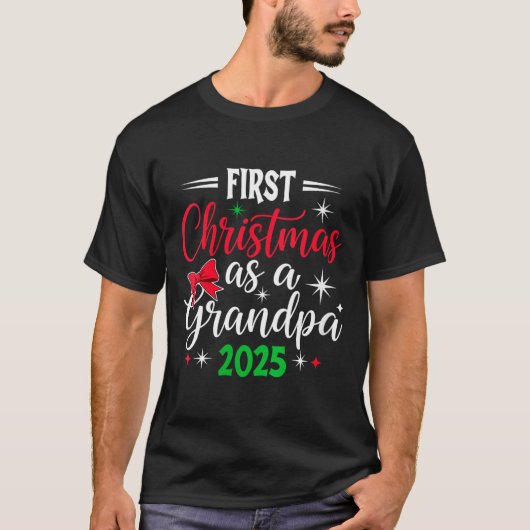Womens Funny First Christmas As Grandpa 2025 Match T-Shirt (Vorderseite)