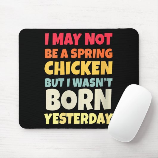 Womens Funny Getting Older Retro Spring Chicken Bi Mousepad (Mit Mouse)