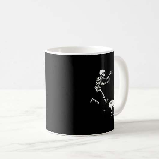 Womens Funny Ghound Running Skeleton Halloween V-n Kaffeetasse (VorderseiteRechts)