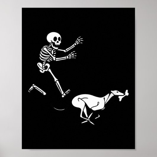 Womens Funny Ghound Running Skeleton Halloween V-n Poster (Vorne)