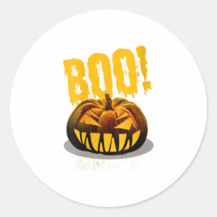 Womens Funny Gift Boo Pumkin Halloween Beängstigen Runder Aufkleber