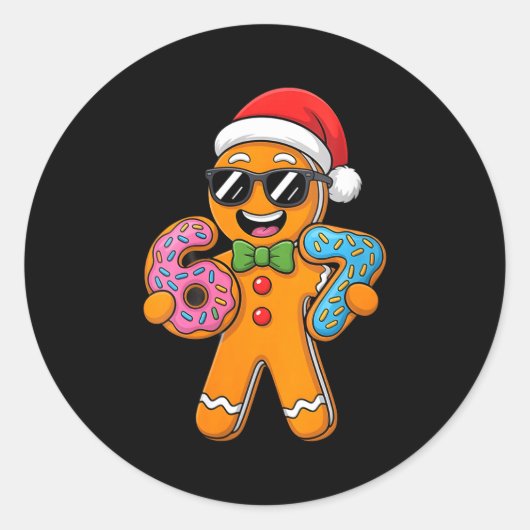 Womens Funny Gingerbread Six Seven 67 Ice Cream Ch Runder Aufkleber (Vorderseite)