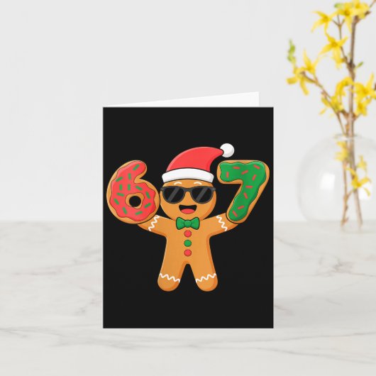 Womens Funny Gingerbread Six Seven 67 Ice Cream Dr Karte (Gelbe Blume)