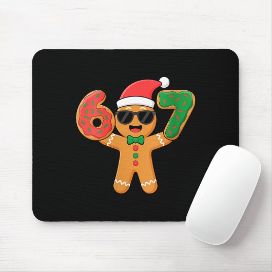 Womens Funny Gingerbread Six Seven 67 Ice Cream Dr Mousepad (Mit Mouse)