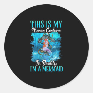 Womens Funny Halloween Costume - Menschliches Gesc Runder Aufkleber