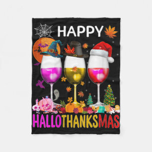 Womens Funny Halloween Erntedank Weihnachtsmann Fleecedecke
