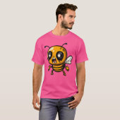 Womens Funny Halloween Honey Bee Zombie Comic VNec T-Shirt (Vorne ganz)