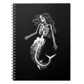 Womens Funny Halloween Meerjungfrau Skeleton Gesch Notizblock (Vorderseite)
