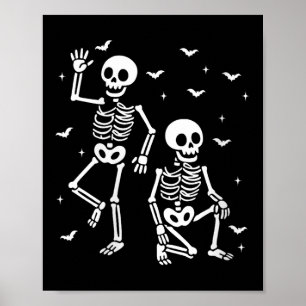 Womens Funny Halloween Trump Skelett Trump V-Hals Poster