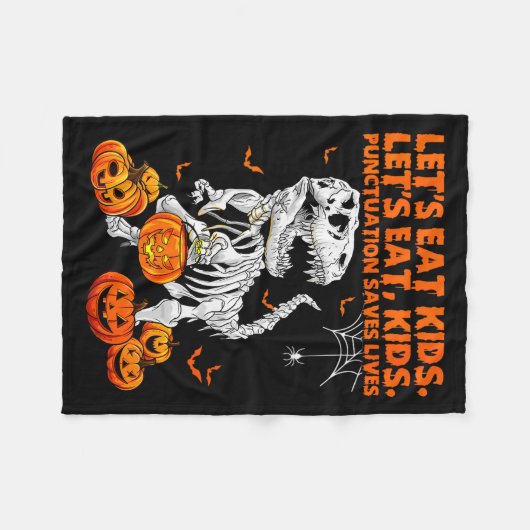 Womens Funny Let's Eat Kids Punctuation Saves Gram Fleecedecke (Vorderseite (Horizontal))