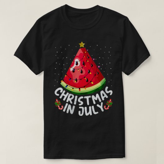 Womens Funny Lighting Watermelon Weihnachtsbaum So T-Shirt (Design vorne)