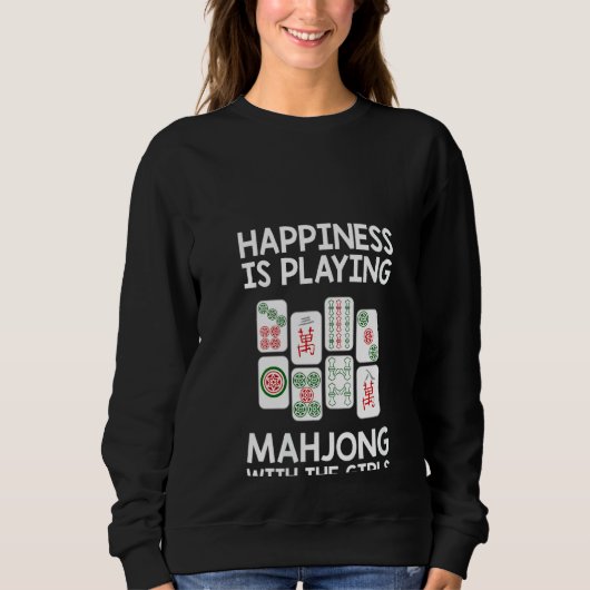 Womens Funny Mahjong Cooles Glück spielt Mah Sweatshirt (Vorderseite)