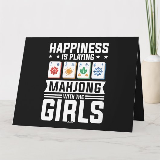 Womens Funny Mahjong Glück spielt Mahjong Karte (Rückseite)