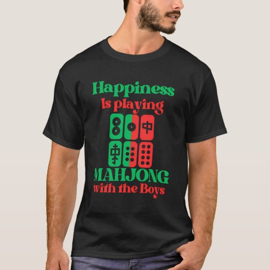 Womens Funny Mahjong Glück spielt Mahjong T-Shirt (Vorderseite)