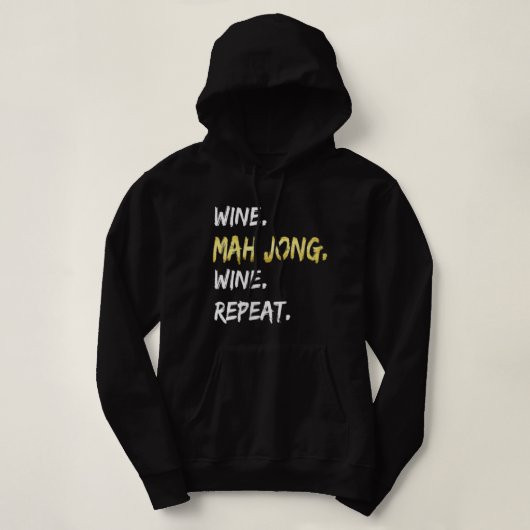 Womens Funny Mahjong Wein Wiederholung Mah jongg G Hoodie (Design vorne)