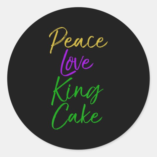 Womens Funny Mardi Gras Gift Party Quote Cute Peac Runder Aufkleber (Vorderseite)