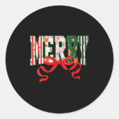 Womens Funny Merry Christmas Crew 2025 Coquette Fa Runder Aufkleber (Vorderseite)