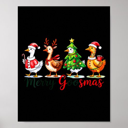 Womens Funny Merry Goosmas Goose Christmas Holiday Poster (Vorne)