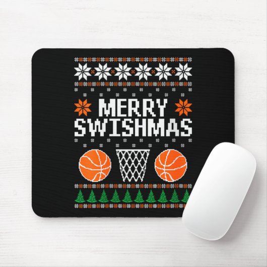 Womens Funny Merry Swishmas Xmas Basketball Ugly C Mousepad (Mit Mouse)