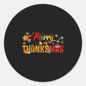 Womens Funny Merry Thanksmas Thanksgiving Christma Runder Aufkleber (Vorderseite)