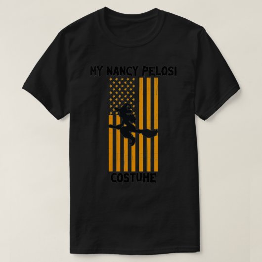 Womens Funny Nancy Pelosi Kostüm Flying Hexe Flasc T-Shirt (Design vorne)