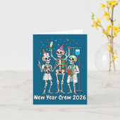 Women's Funny Nurse Skeleton New Year Crew 2026 Er Karte (Gelbe Blume)