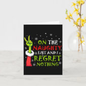 Womens Funny On The List Of Naughty And I Regret N Karte (Gelbe Blume)