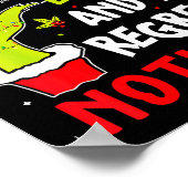 Womens Funny On The List Of Naughty And I Regret N Poster (Ecke)