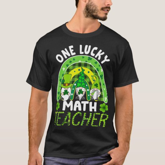 Womens Funny One Lucky Math Lehrer Rainbow St Pat T-Shirt (Vorderseite)