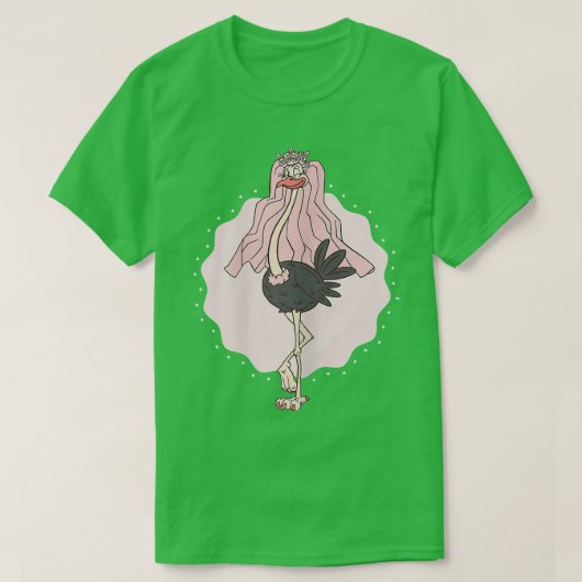 Womens Funny Ostrich Bride Hen Party T-Shirt (Design vorne)