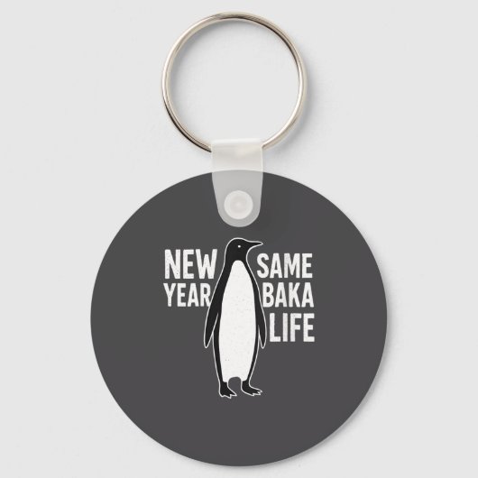 Womens Funny Penguin New Year Baka Life Anime Styl Schlüsselanhänger (Vorderseite)