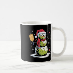 Womens Funny Pickleball Snowman Weihnachtsmannmütz Kaffeetasse