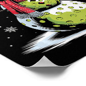 Womens Funny Pickleball Snowman Weihnachtsmannmütz Poster (Ecke)