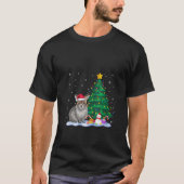 Womens Funny Pika Xmas Tree Lights Reindeer Hat Ch T-Shirt (Vorderseite)