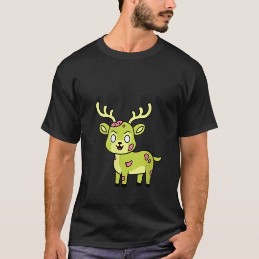 Womens Funny Reindeer Deer Zombie Halloween Cute A T-Shirt (Vorderseite)