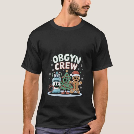 Womens Funny Retro Groovy Await Santa Claus Obgyn T-Shirt (Vorderseite)