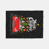 Womens Funny Santa Driving Wagon Red Truck Christm Fleecedecke (Vorderseite (Horizontal))