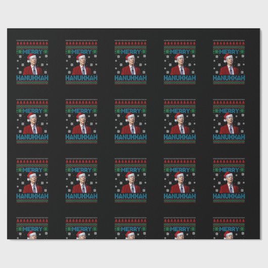 Womens Funny Santa Joe Biden Merry Hanukkah Ugly C Geschenkpapier (Flach)
