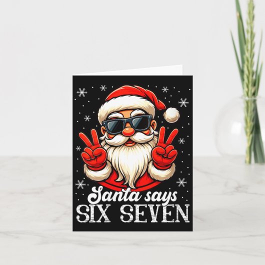 Womens Funny Santa Says Six Seven Christmas 67 Mem Karte (Vorderseite)
