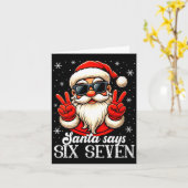 Womens Funny Santa Says Six Seven Christmas 67 Mem Karte (Gelbe Blume)