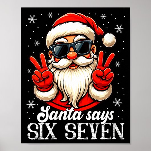 Womens Funny Santa Says Six Seven Christmas 67 Mem Poster (Vorne)