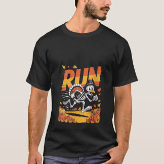 Womens Funny Skelett Türkei Run Erntedank Fall T-Shirt