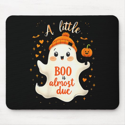 Womens Funny Soky Pregnancy A Little Boo Is Almost Mousepad (Vorne)
