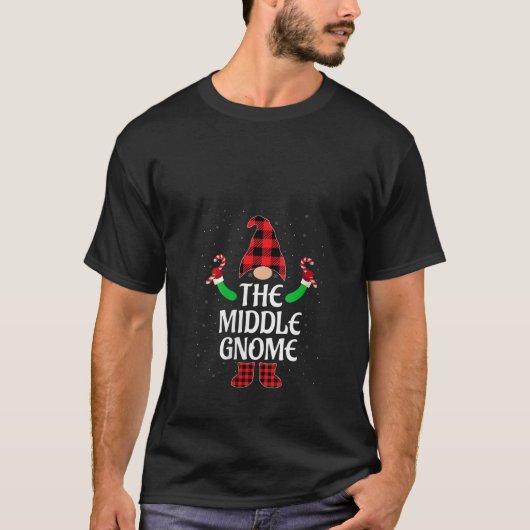 Womens Funny The Middle Gnome Matching Family Ugly T-Shirt (Vorderseite)