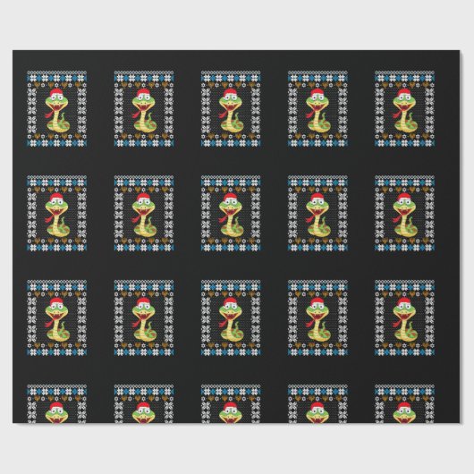 Womens Funny UGLY Hanukkah Christmas Pajama Snake Geschenkpapier (Flach)