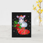 Womens Funny Unicorn in Weihnachtssocken Santa Cla Karte (Gelbe Blume)