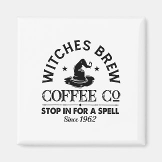 Womens Funny Witch Hexen Brew Coffee Hallowe Magnet