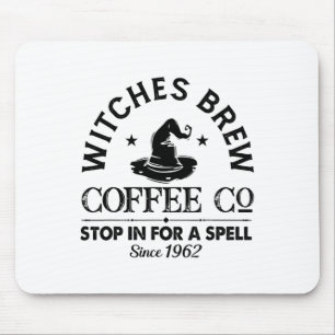 Womens Funny Witch Hexen Brew Coffee Hallowe Mousepad
